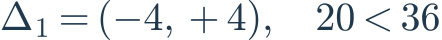 \Delta_1=(-4,+4),\quad20<36