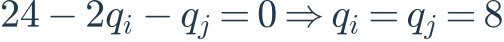 24-2q_i-q_j=0\Rightarrow q_i=q_j=8