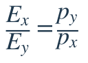 \dfrac{E_x}{E_y}=\dfrac{p_y}{p_x}