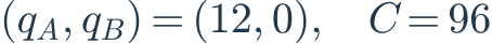 (q_A,q_B)=(12,0),\quad C=96