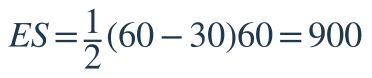 ES=\dfrac{1}{2}(60-30)60=900