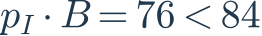 p_I\cdot B=76<84