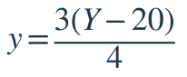 y=\dfrac{3(Y-20)}{4}